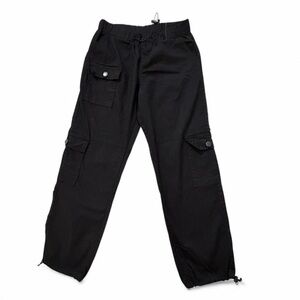 Women's V.I.P Versatile Black Cargo Jeans Adjustable elastic waistband Sz 0